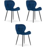 Mango stolica - tamnoplavi baršun / crne noge x 3 | shoptok.hr