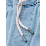 Ombre Men's shorts with elastic waistband and wash effect - light blue | Shoptok.si