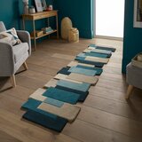 Flair Rugs Plava/bež vunena staza 66x300 cm Collage – | shoptok.hr