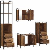  Set ormarića za kupaonicu 4 kom. Staro drvo 40 x 36 x 200 5 cm - Staro drvo Ormarić ispod sudopera (2 vrata) + viseći ormarić + | shoptok.hr