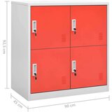  Omara s ključavnico 5 kosov siva in rdeča 90x45x92,5 cm jeklo, (20824622) | Shoptok.si