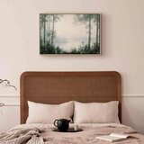  Slika - Retro Landscape Grove Trees and Pond in Patinated Shades of Green 120x80 U prirodnom drvenom okviru | shoptok.hr