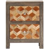 Furnova Nočna omarica siva 40x30x50 cm trden mangov les, (21927771) | Shoptok.si
