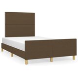 The Living Store Posteljni okvir z vzglavjem temno rjav 120x200 cm blago - Posteljni Okvir Z Vzglavjem, (21531975) | Shoptok.si
