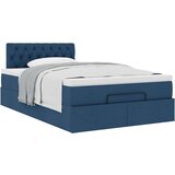  Otomanski okvir kreveta s madraca plavi 120x190 cm od tkanine | shoptok.hr