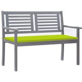  The Living Store Vrtna klop za 2 osebi z blazino 120 cm siv evkaliptusov les - Klop, (21468087) Cene
