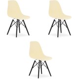 Brandless Stol OSAKA kremast / črne noge x 3, (22030686) Cene