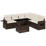  7-dijelni set vrtnih sofa od poliratana s jastucima smeđi | shoptok.hr