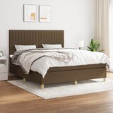 Krevet s oprugama i madracem tamnosmeđi 160x200 cm tkanina | shoptok.hr