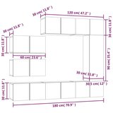  8-dijelni set TV ormarića sivog sonome konstruirano drvo | shoptok.hr
