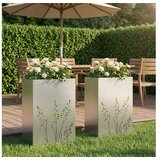 vidaXL Vrtna saksija 2 kom. Srebrna 50 x 30 x 75 cm Pocinčani čelik - Pocinčani čelik 50 x 30 x 75 cm 2 | shoptok.hr