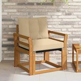  Vanjski kauč Čvrsto drvo akacije i Textilene Prirodna Smeđa 75,5 x 63 x 73 cm | shoptok.hr
