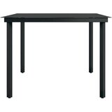  Vrtni blagovaonski stol crni 200 x 100 x 74 cm čelik i staklo | shoptok.hr