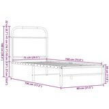 vidaXL Okvir kreveta bez madraca smeđa boja hrasta 75x190 cm drveni | shoptok.hr