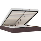 vidaXL Otomanski posteljni okvir brez vzmetnice temno rjava 200x200 cm, (21670747) | Shoptok.si