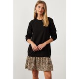 Cool & Sexy Women's Black Leopard Patterned Sweat Dress B16 | shoptok.hr