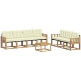  Set vanjskih sofa 8 kom. Bijela i krem Smeđa 59 x 59 x 37 cm | shoptok.hr