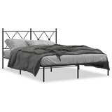 Maison Chic Kovinski Posteljni okvir - Dvoposteljna postelja - Zakonska postelja z vzglavjem črn 140x190 cm, (21692308) Cene