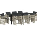  Vrtni set za objed 9 pcs Svijetlo siva Čelik s prahom premazan | shoptok.hr