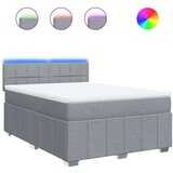 vidaXL Box spring postelja z vzmetnico svetlo siva 160x200 cm žamet | Shoptok.si
