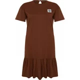 Trendyol Curve Brown Single Jersey Knitted Plus Size Dress