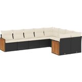  The Living Store Vrtna sedežna garnitura 9-delna z blazinami črn poli ratan - Vrtna Sedežna Garniture, (21446718) | Shoptok.si