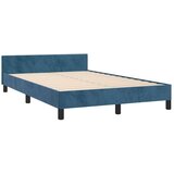  Posteljni okvir z vzglavjem temno moder 120x200 cm žamet, (20905727) | Shoptok.si
