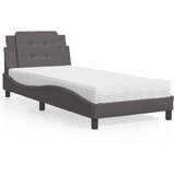  The Living Store Postelja z vzmetnico siva 90x190 cm umetno usnje - Postelja, (21441596) | Shoptok.si