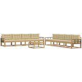  Set vanjskih sofa 9 kom. Bijela i bež Poliester | shoptok.hr