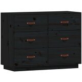  Komoda crna 100 x 40 x 75 cm od masivne borovine | shoptok.hr