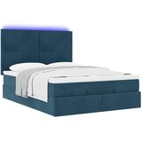  Ottoman krevet s madracima i LED diodama tamnoplavi 140x200 cm baršun | Eponuda.ba
