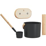  Set pribora za saunu 4 pcs Crna Aluminij i čvrsto drvo bora | shoptok.hr