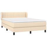  Krevet s oprugama i madracem krem 140x200 cm od tkanine | shoptok.hr