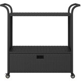 vidaXL Barska kolica s ladicom crna 100 x 45 x 97 cm od poliratana | shoptok.hr