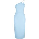 Trendyol Light Blue Body-Sitting Woven Shiny Jewelled Elegant Evening Dress Cijene