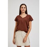 Moodo Women's T-shirt with buttons - brown | shoptok.hr