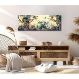 Wallxpert slika na platnu PC347, ptice među granama i tirkiznim lišćem, 30 x 80 cm | Eponuda.com