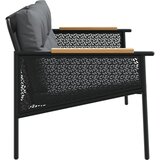  Vrtna klupa s jastucima 116 cm crna čelična | Eponuda.com