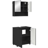 vidaXL Komplet pohištva za kopalnico 2 pcs Črna 61 x 35 x 64 cm | Shoptok.si