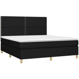 vidaXL Box spring postelja z vzmetnico črna 180x200 cm blago | Shoptok.si