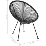 vidaXL Vrtni stol okrogel 2 kosa PVC ratan črne barve | Shoptok.si