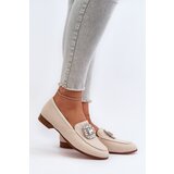 S. BARSKI Women's Flat Heel Loafers with Buckle Beige D&A | Shoptok.si