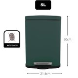 Spirella Temno zelen jeklen koš za smeti s pedalom 5 l Akira – | Shoptok.si