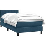 Box spring krevet s madracem tamnoplavi 80x220 cm baršunasti | shoptok.hr