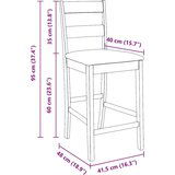 vidaXL Bar stoli z blazinami 2 kosa Brown Solid Wood Rubber | Shoptok.si
