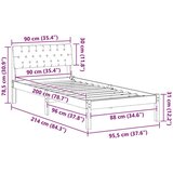 Okvir kreveta Smeđa i taupe 90 x 200 cm Masivna borovina | shoptok.hr