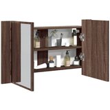 Furnova LED kopalniška omarica z ogledalom rjavi hrast 80x12x45 akril, (21947006) Cene