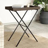  The Living Store Zložljiva miza s pladnjem rjava 65x40x75 cm poli ratan - Zložljiva Miza S Pladnjem, (21502130) | Shoptok.si