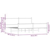 Metalni okvir kreveta bez madraca smeđa boja hrasta 193x203 cm | shoptok.hr