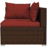  3-dijelna vrtna garnitura od poliratana s jastucima smeđa | shoptok.hr